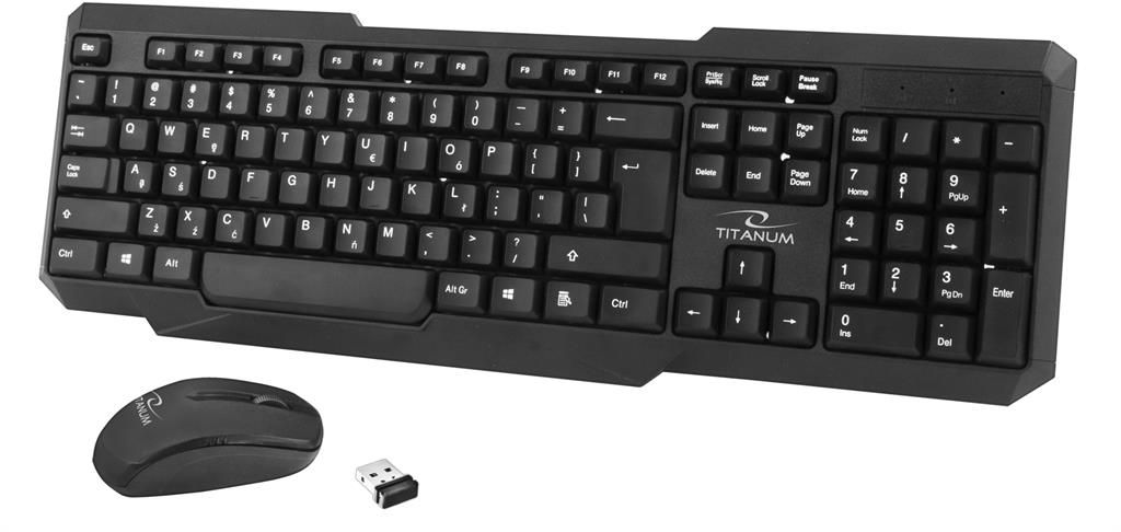 TITANUM TK108 MEMPHIS - Wireless Keyboard and Wireless Mouse USB | 2.4 GHz klaviatūra