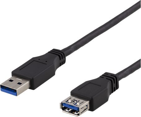 Deltaco USB3-241 USB cable USB 3.2 Gen 1 (3.1 Gen 1) 1 m USB A Black 7333048035745 USB kabelis