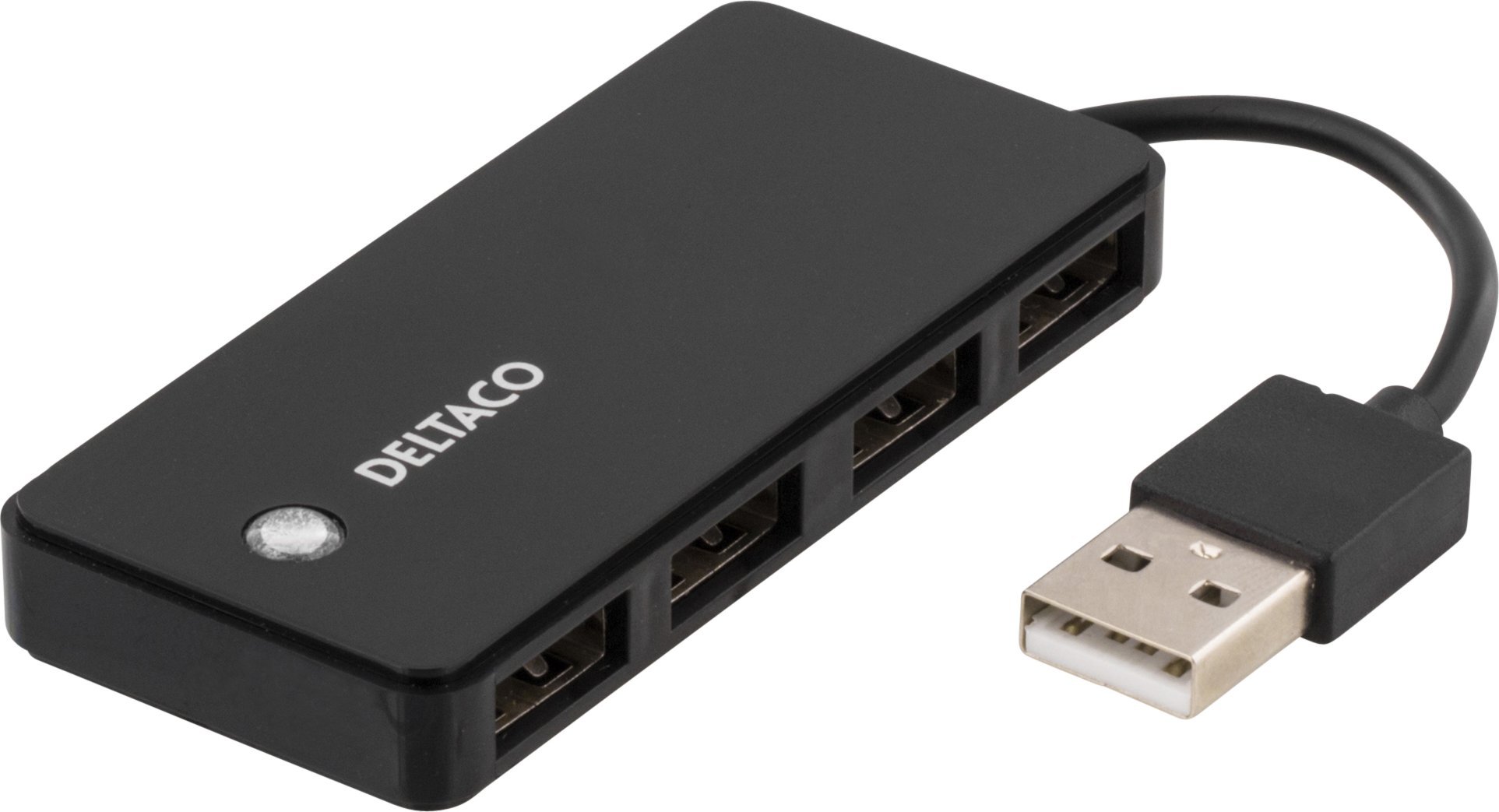 HUB USB Deltaco 4x USB-A 2.0 (UH-480) USB centrmezgli
