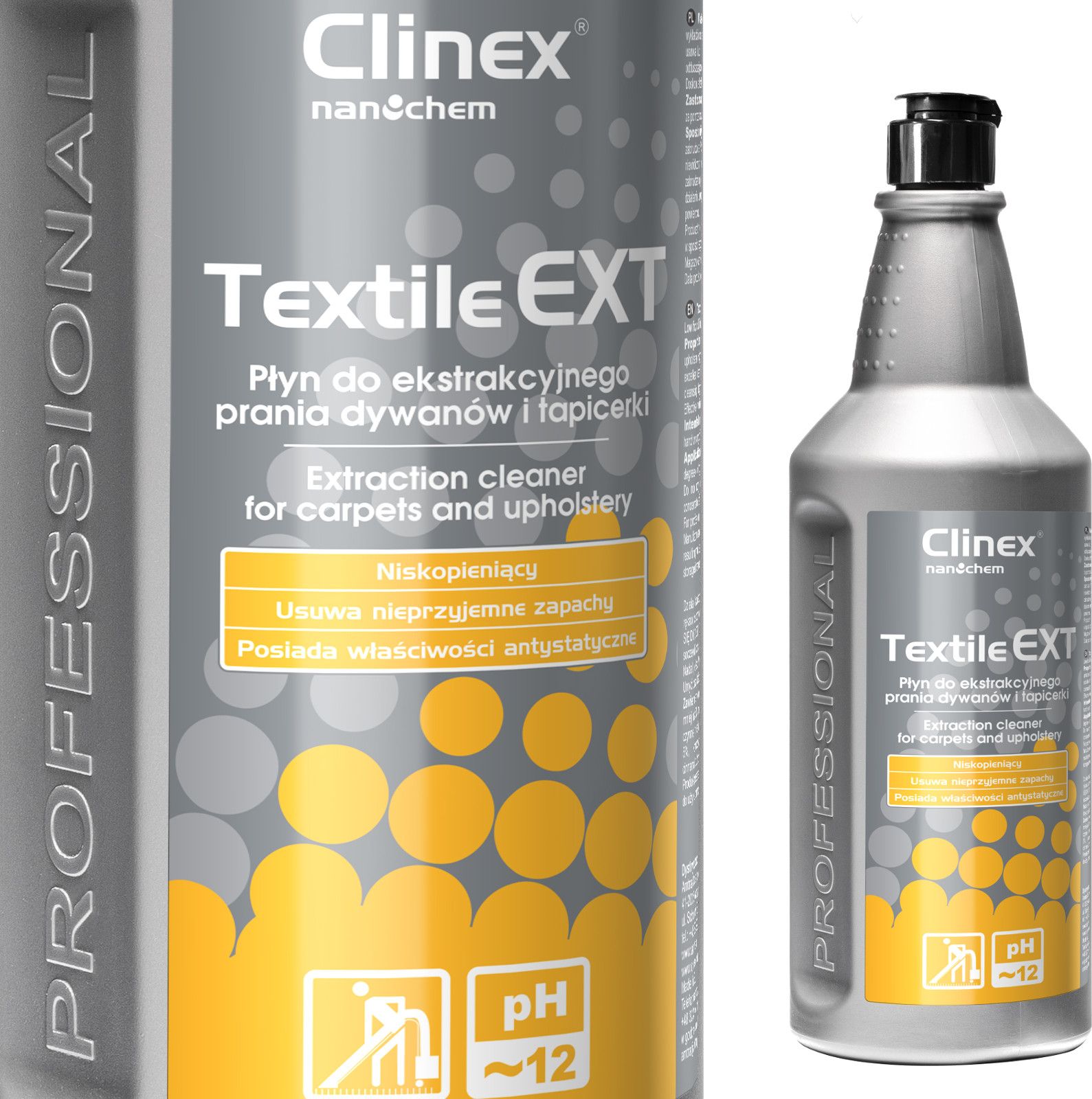 CLINEX Textile EXT 1L Liquid for machine and manual washing of carpets and upholstery CLINEX Textile EXT 1L Sadzīves ķīmija