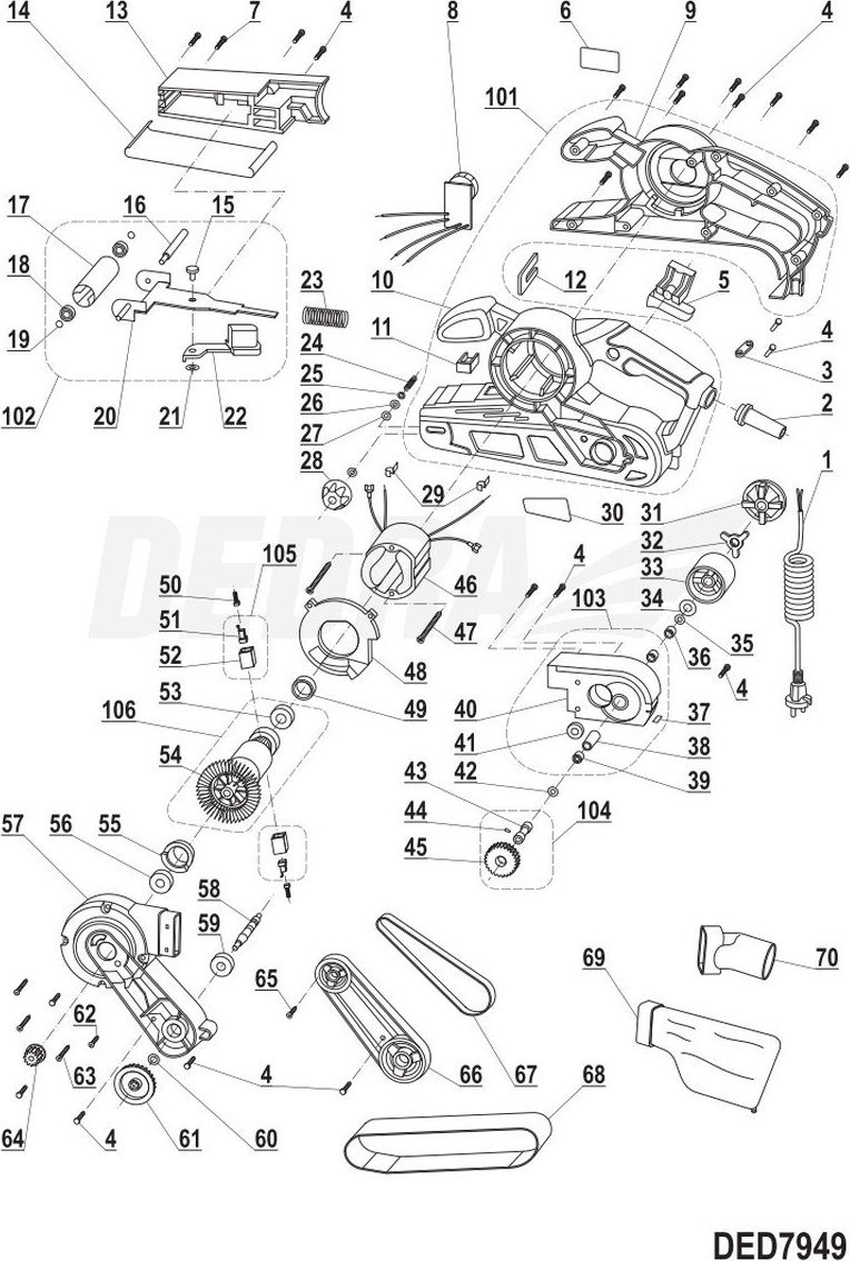 Dedra Pasek napedowy 120XL XDED7949.67 (5900315043950) Zāles pļāvējs - Trimmeris