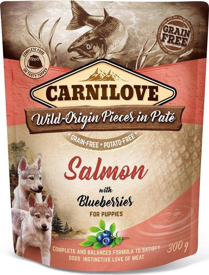 Carnilove PIES saszetka SALMON& BLUEBERRIES PUPPIE / 12 300g 101-111699 barība suņiem