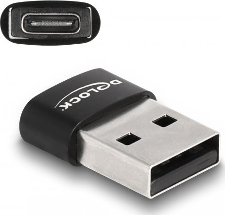 Adapter USB Delock DELOCK USB 2.0 Adapter USB Typ-A St > USB Type-C Bu schwarz 60002 (4043619600021)