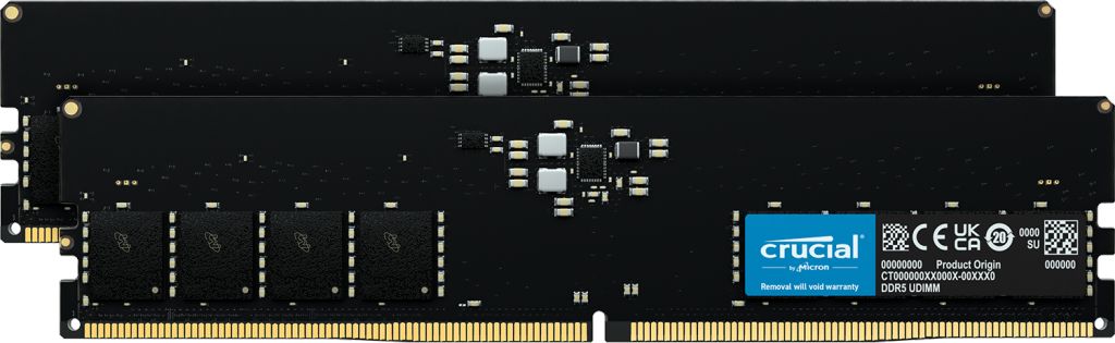 Crucial RAM - 64 GB (2 x 32 GB Kit) - DDR5 4800 UDIMM CL40 operatīvā atmiņa