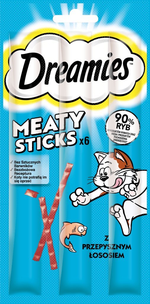 Dreamies Dreamies Meaty Sticks Losos 30g 12894066 (4008429151316) kaķu barība