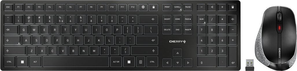 CHERRY DW 9500 SLIM KEYBOARD COMBO WIRELESS BLACK CZECHIA / SLOVAKI klaviatūra