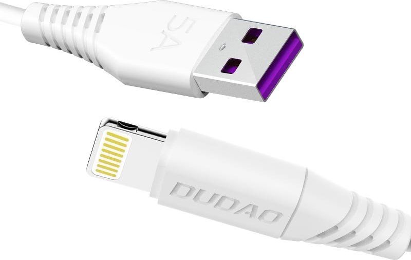 Kabel USB Dudao Lightning - 2 m Bialy (6970379614792) 6970379614792 (6970379614792) USB kabelis