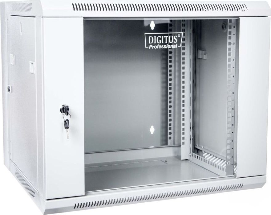 DIGITUS Wallmount cabinet 9U, double section, 600x550mm, grey RAL 7035 Serveru aksesuāri