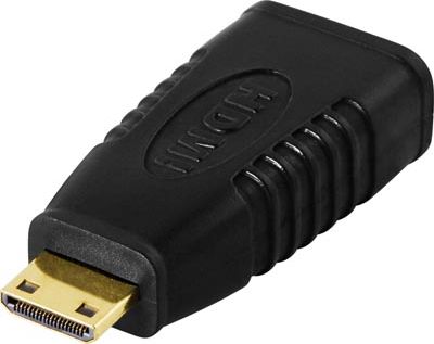 Adapter AV Deltaco HDMI Mini - HDMI czarny (Deltaco HDMI adapter - Mini HDMI Type C) Deltaco HDMI adapter - Mini HDMI Type C (7340004639626)