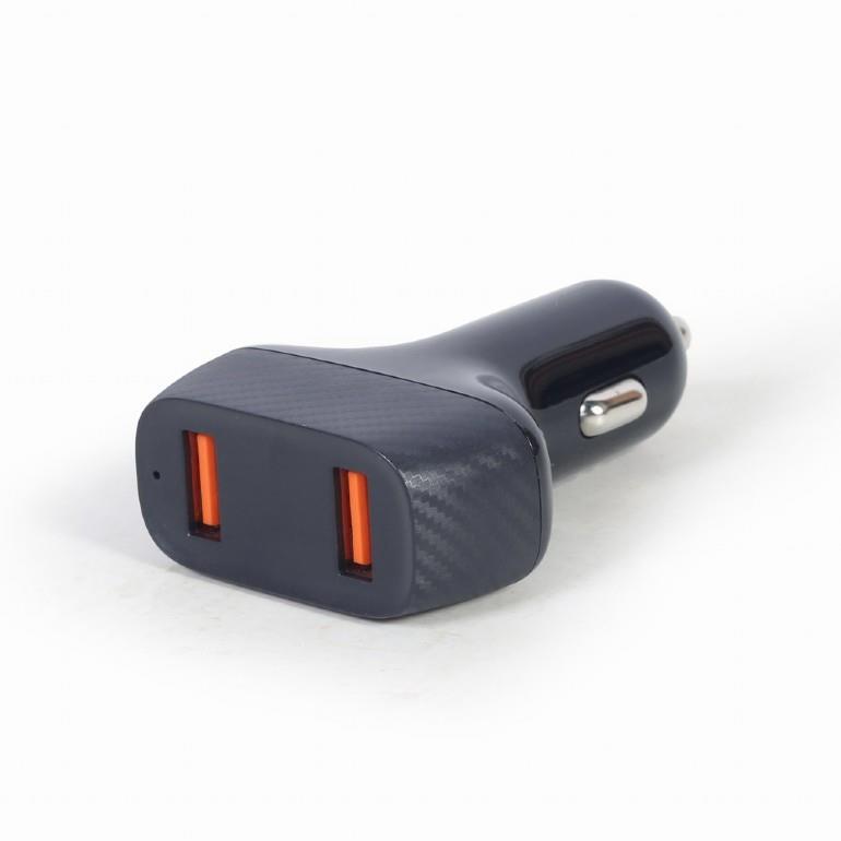 Gembird TA-U2QC3-CAR-01 mobile device charger Black Auto aksesuārs mobilajiem telefoniem