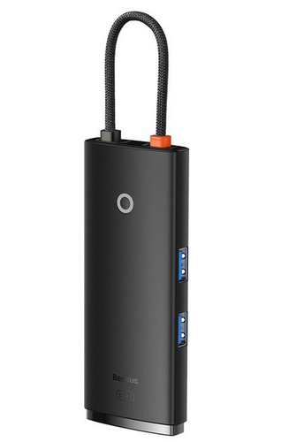 Baseus Lite HUB USB Type C - 2 x USB 3.0 / USB Type C PD / HDMI 1,4 / SD / TF black (WKQX050101) USB centrmezgli