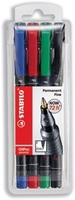 Stabilo OHPen universal permanent - 4 Pack - Schwarz - Blau - Grün - Rot - Mehrfarben - Polypropylen - Medium - Rundspitze (843/4) 400638111