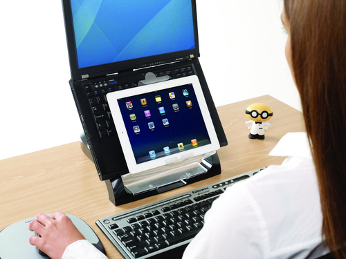 Fellowes podstawa pod laptop MULTIMEDIA  z uchwytem na tablet i USB - Smart Suites (8024801) peles paliknis