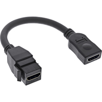 InLine® HDMI Keystone Adapterkabel 4K/30Hz, HDMI A Buchse/Buchse, schwarz, 0,2m (76206A) 4043718300327 USB kabelis