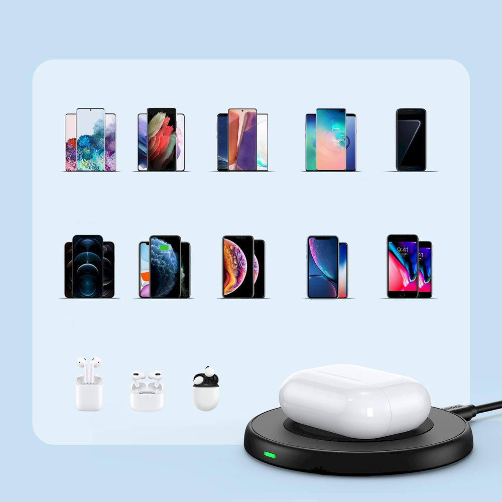 CHOETECH T526-S BLACK wireless charger 10W 2A iekārtas lādētājs