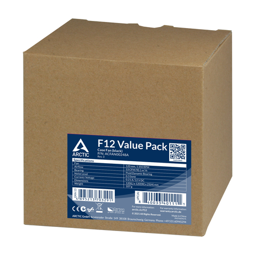 ARCTIC 120*120*25 F12 Value Pack black (5pcs) ventilators