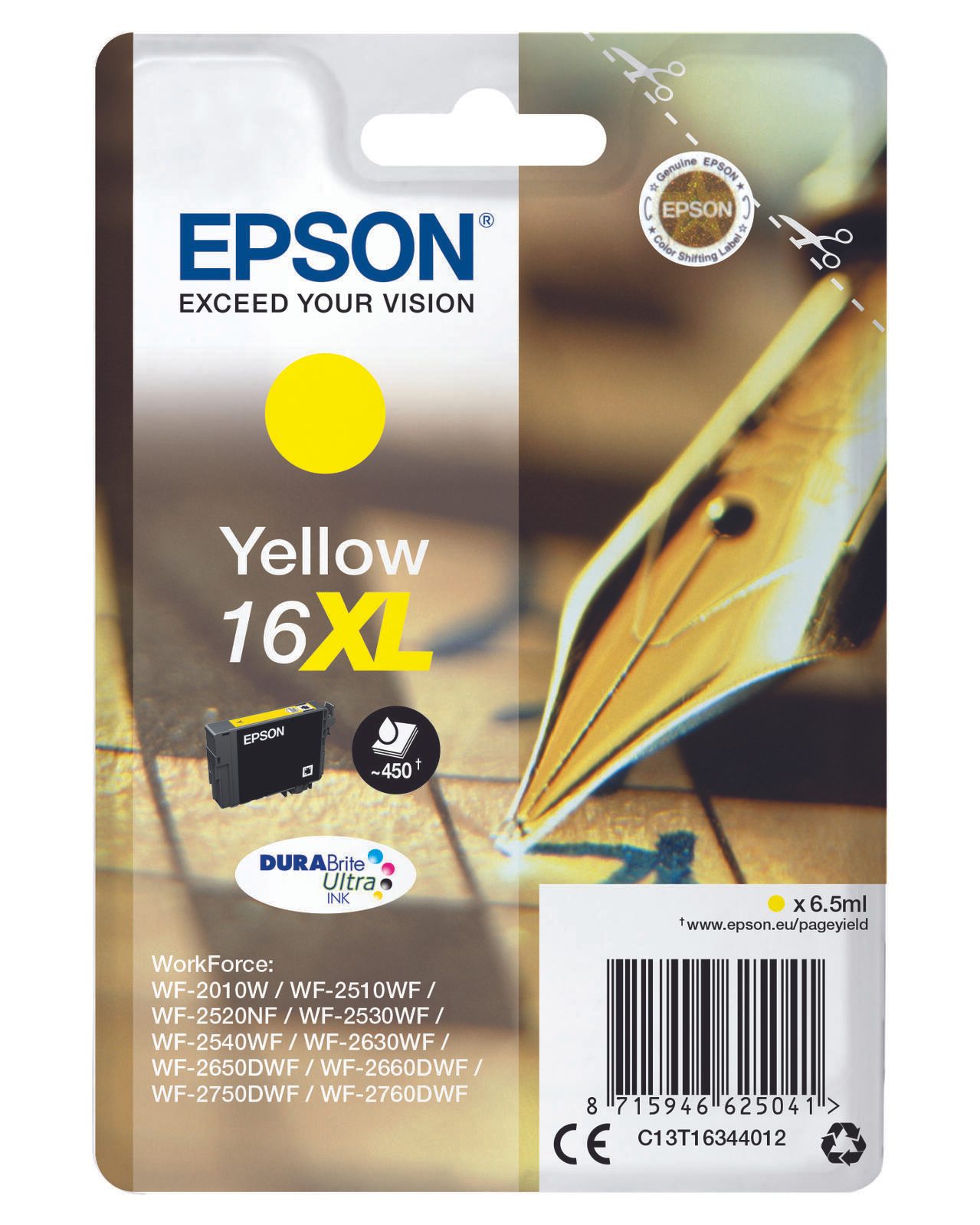 Epson T1634 "Fuller" Tinte Single Pack yellow XL kārtridžs