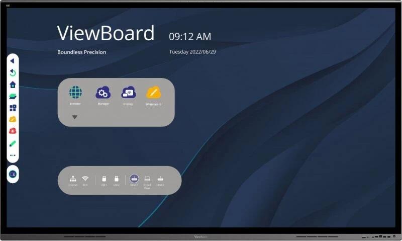 ViewSonic ViewBoard IFP8662 Multitouch LED-Display 218,4 cm (86 Zoll) (4K UHD, 8ms, HDMI, VGA, USB-C, USB-A, LAN) publiskie, komerciālie info ekrāni