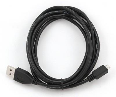 Gembird micro USB cable 2.0 AM-MBM5P black 3m USB kabelis