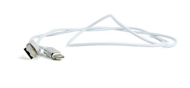 Gembird Magnetic USB Type-C cable, silver, 1m USB kabelis