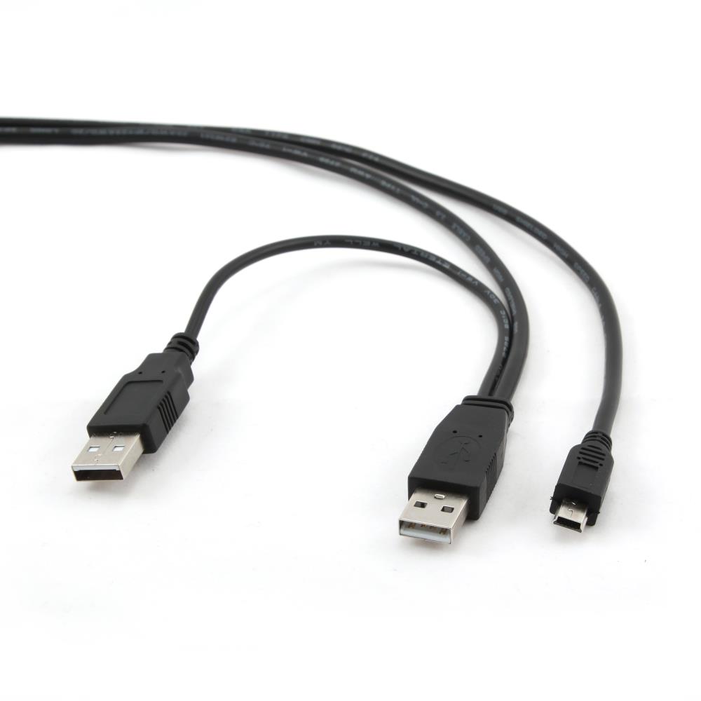 Gembird Dual USB Y 2.0 A-plug to MINI 5PM 0,9m cable USB kabelis