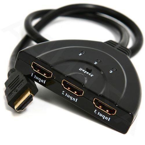 Gembird HDMI interface switch, 3 ports, built-in cable