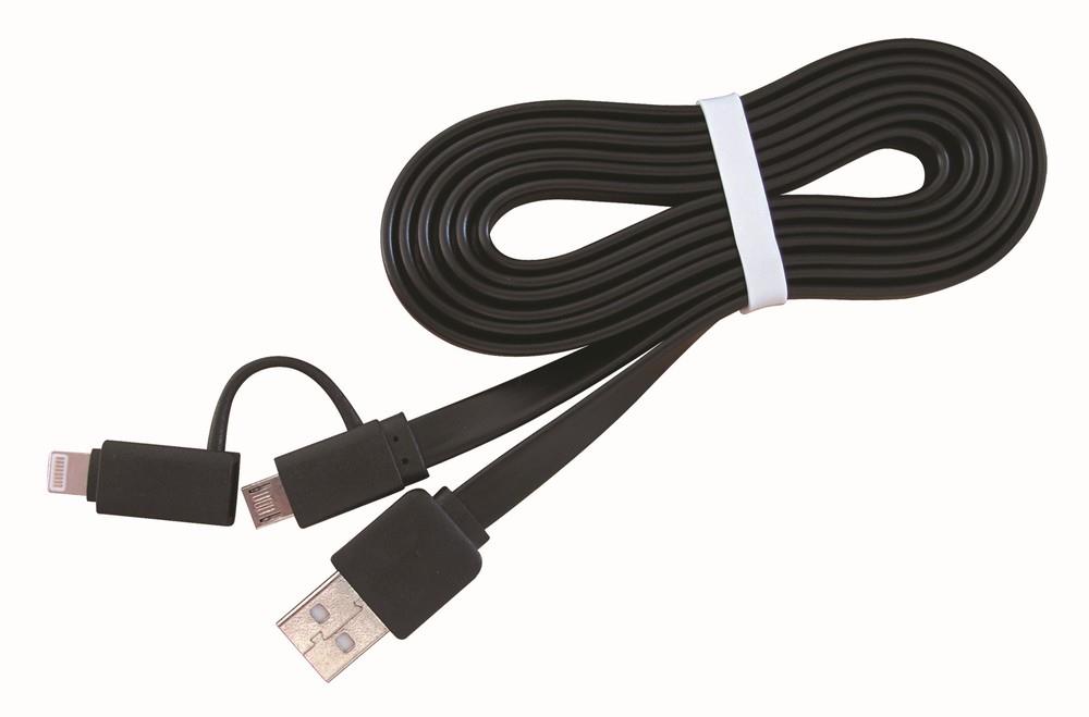 Gembird USB charging combo cable (Lightning 8-pin/Micro USB), 1m, black USB kabelis