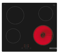 Bosch Hob | PKE61RBA2E | Electric | Number of burners/cooking zones 4 | Touch | Timer | Black plīts virsma