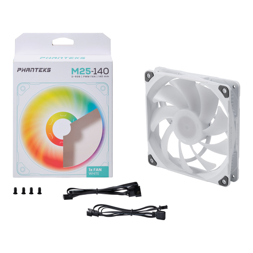 PHANTEKS M25 PWM D-RGB Lufter, 3er Pack - 140mm, weis ventilators