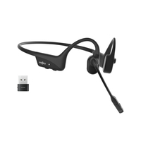 SHOKZ OpenComm2 UC Wireless Bluetooth Bone Conduction Videoconferencing Headset with USB-A adapter | 16 Hr Talk Time, 29m Wireless Range, 1 austiņas