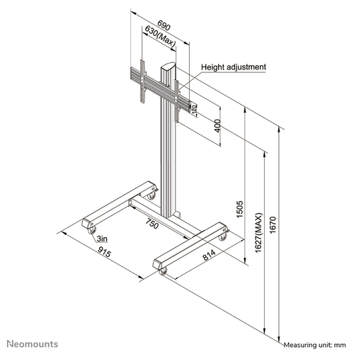 NeoMounts NeoMounts PRO flat screen  floor stand NeoMounts PRO  8717371448110 TV stiprinājums