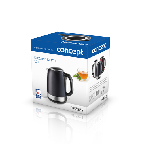 Concept RK3252 electric kettle 1.2 L 2200 W Grey, Stainless steel Elektriskā Tējkanna