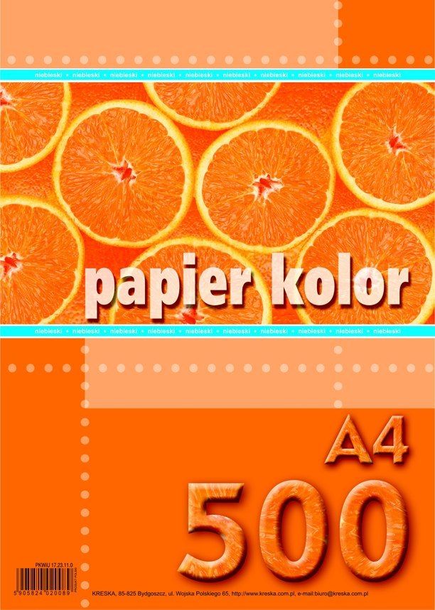 Kreska Papier ksero A4 80g niebieski 500 arkuszy AA633KRS (5905824020089) papīrs