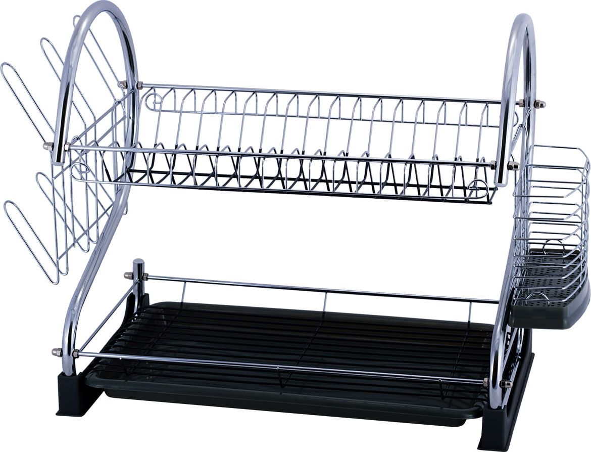 Kamille Two-level dish drainer with drainer chrome silicone Virtuves piederumi