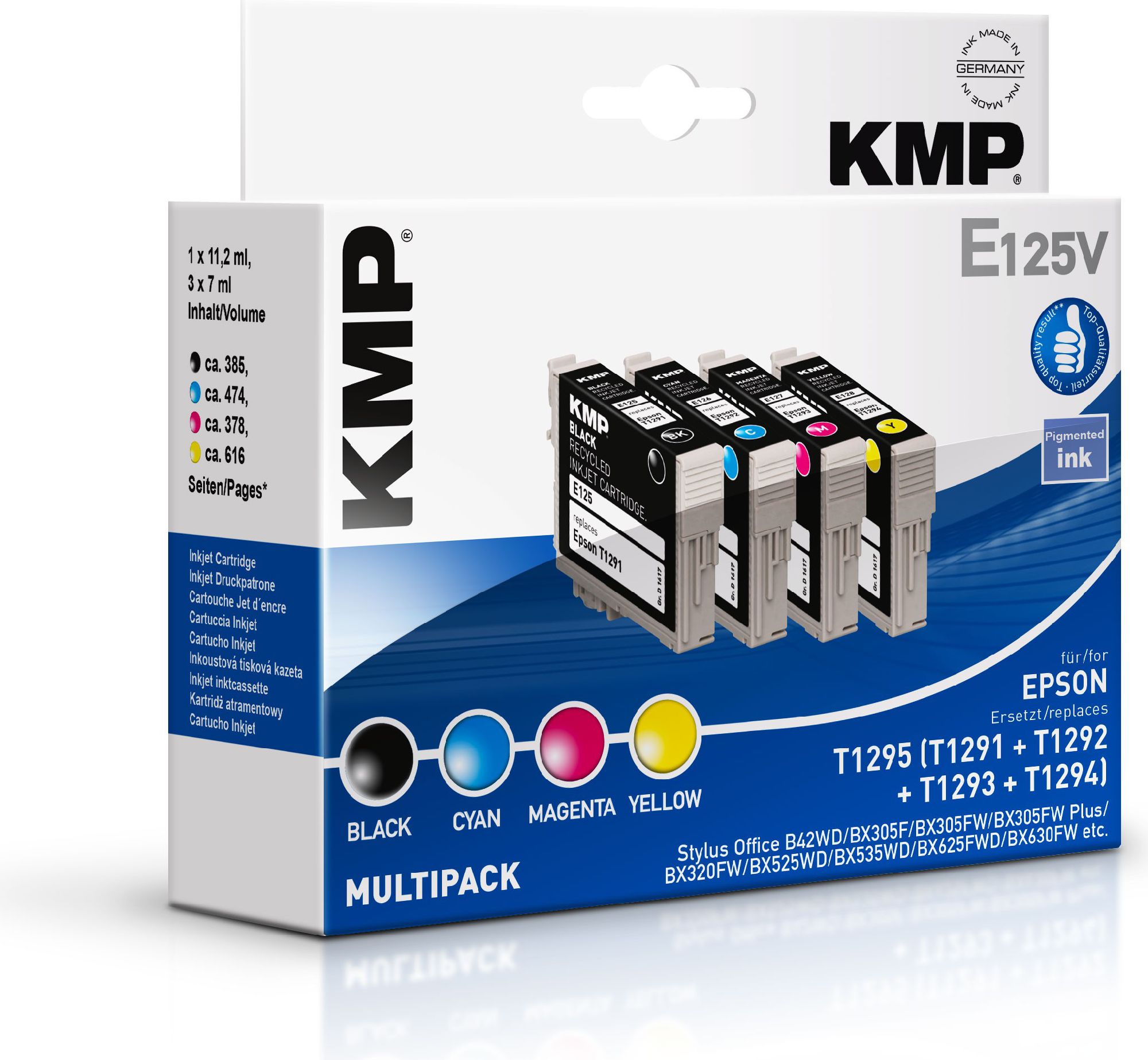 KMP E125V Multipack BK/C/M/Y compatible with Epson T 129