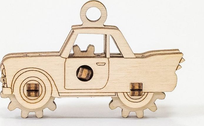 EcoWoodArt EWA Drewniane Puzzle 3D Samochodzik 519204 (4815123000518) puzle, puzzle
