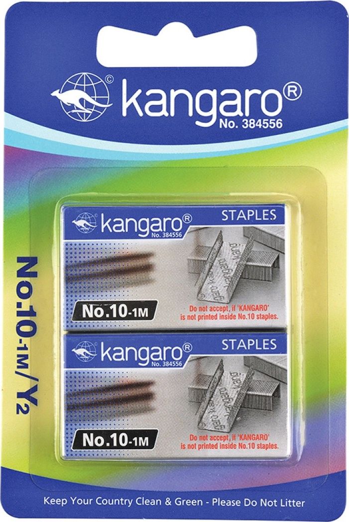 Kangaro Zszywki KANGARO, No. 10-1M, 2x1000 szt., blister KAN10-99 (8901057521024) biroja tehnikas aksesuāri