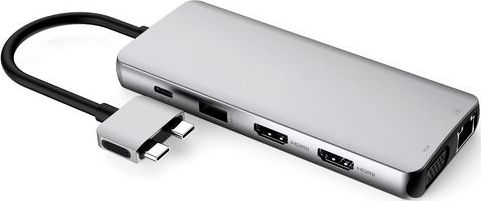 eStuff USB-C 12-in-1 Mobile Dock for dock stacijas HDD adapteri