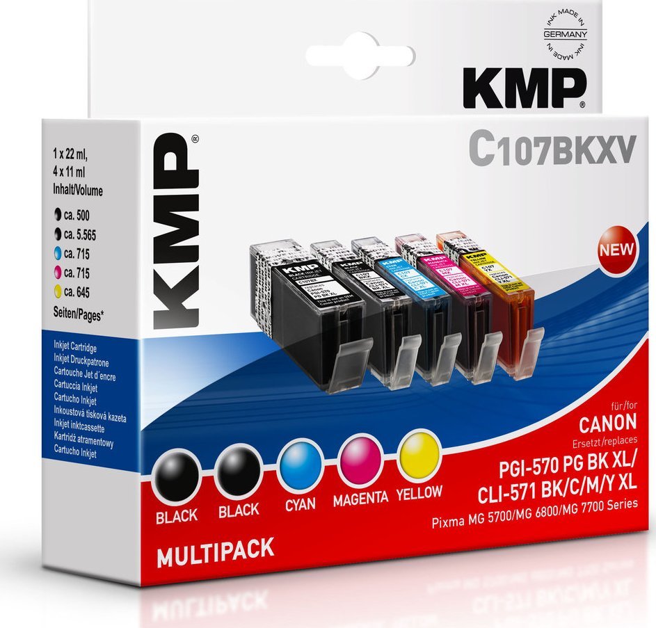 KMP C107BKXV Multipack comp. with Canon PGI-570/CLI-571 XL kārtridžs