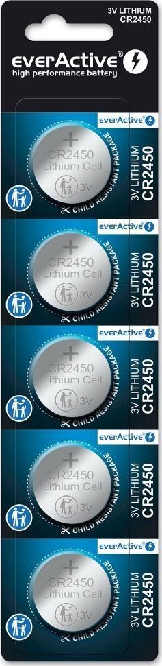 Lithium battery mini everActive CR2450 5 pcs. Baterija