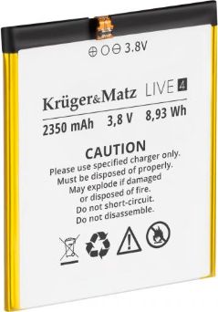 Bateria Kruger&Matz Oryginalna bateria do Kruger Matz Live 4/4S LEC-KM00438 (5901890045940) akumulators, baterija mobilajam telefonam
