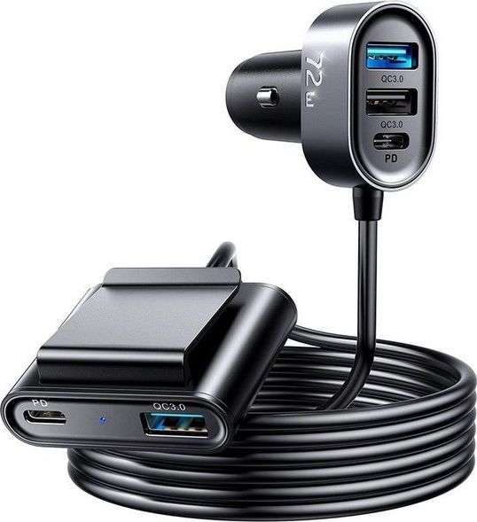 Joyroom car charger 2xPD + 2xQC3.0 75W 1,5m black (JR-CL05) iekārtas lādētājs