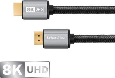 Kabel Kruger&Matz HDMI - HDMI 1.8m czarny (KM1265) KM1265 (5901890069397) kabelis video, audio