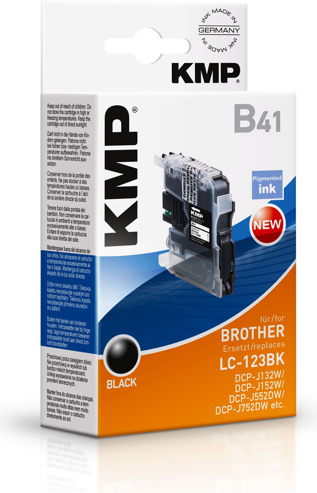 KMP B41 ink cartridge black compatible with Brother LC-123 BK