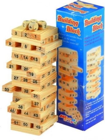 Jokomisiada Wooden Blocks JENGA WOBKING TOWER GR0189 galda spēle