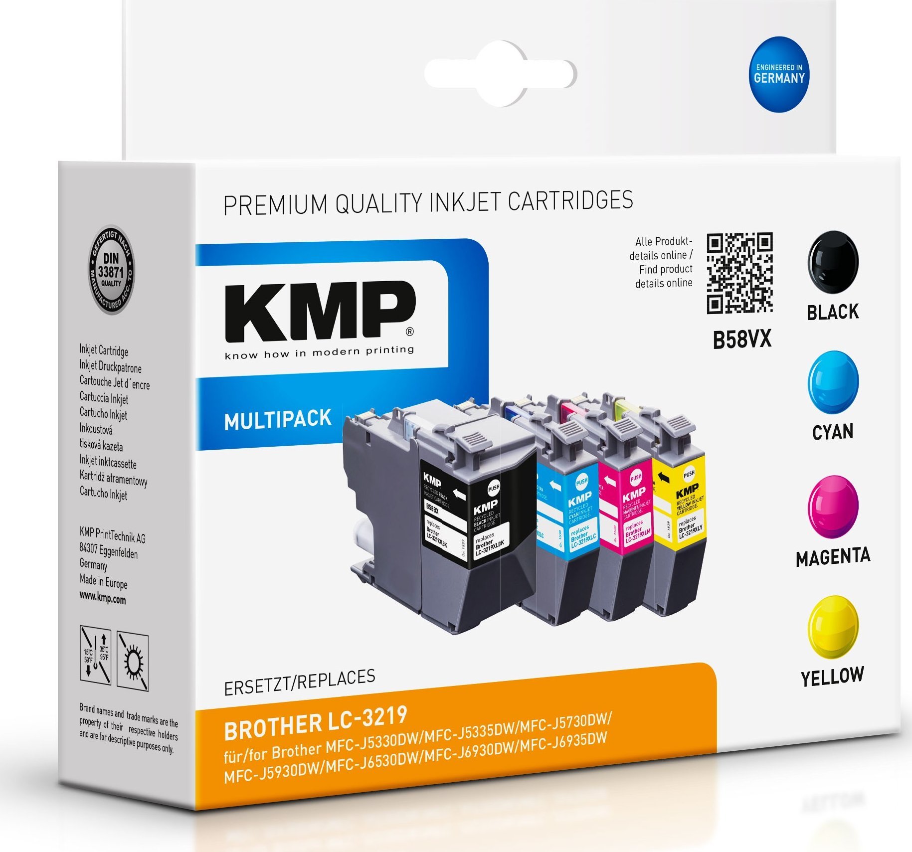 KMP B58VX Promo Pack BK/C/MY/Y comp. with Brother LC-3219VALDR