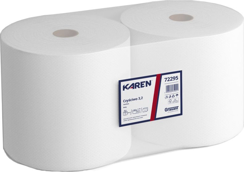 Karen Karen - Czysciwo papierowe w duzej roli, 2-warstwy, celuloza, 310 m 2 rolki 72295 (5902596652241)