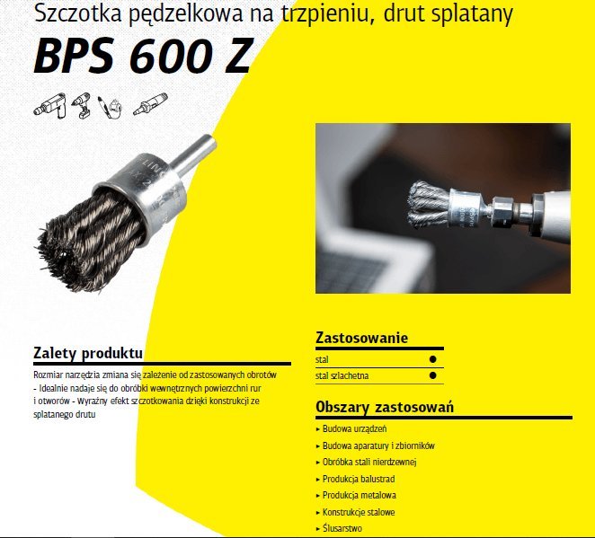 Klingspor K.SZCZOTKA PEDZELKOWA 19mm BPS600Z DRUT SKRECANY 358333 (4014855451920)