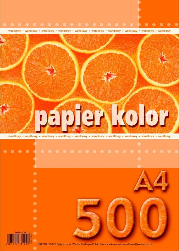Kreska Papier ksero A4 80g waniliowy 500 arkuszy AA638KRS (5905824801299) papīrs