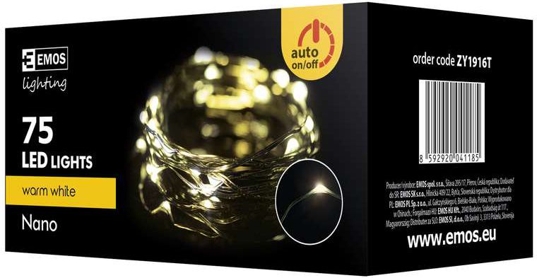 Lampki choinkowe Emos 75 LED biale cieple ZY1916T (8592920041185) Ziemassvētku lampiņas